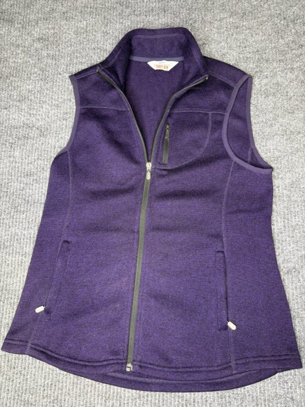 Orvis Trout Bum Women's Medium Dark Purple Fleece Full Zip Vest Pockets